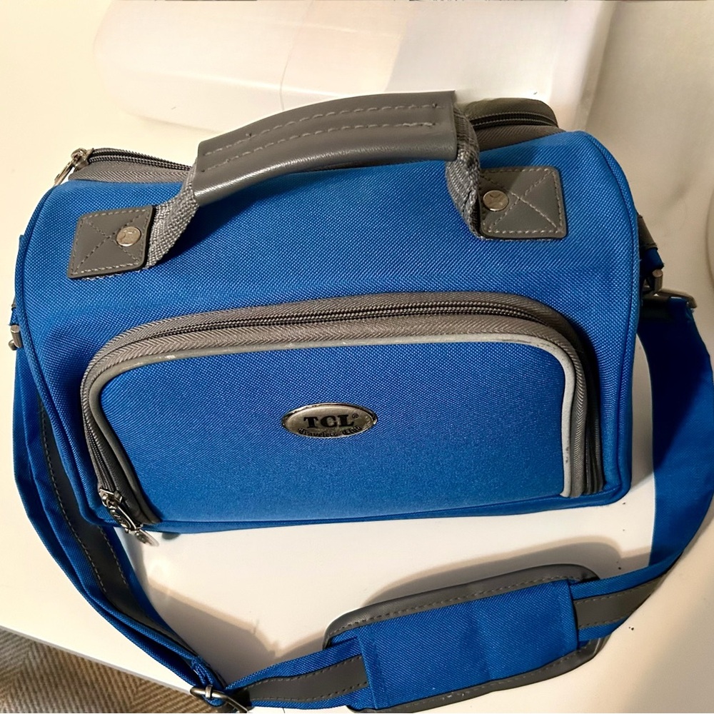 Blue and Gray Cosmetics travel Bag